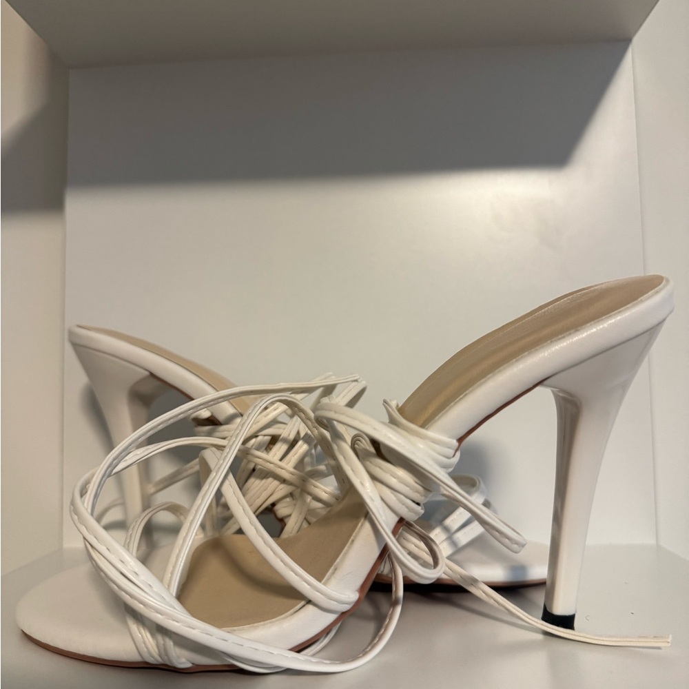 White Strappy Heels